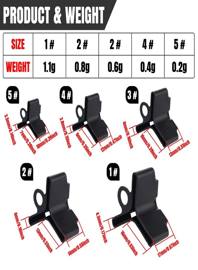 Leitee 300 Pcs Treble Hook Covers Assorted Sizes Fishing Hook Protector Bonnets Guard Safety Cap Protector, 5 Sizes(Black, Green, White) - Image 2